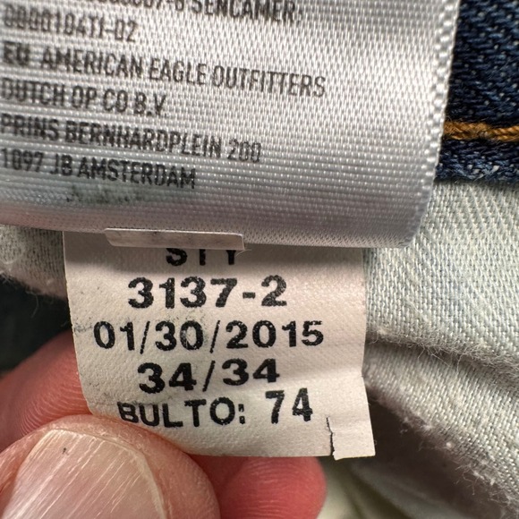 American Eagle Mens Y2K Relaxed Straight Jeans Blue Denim Normcore W36 L33 - Picture 7 of 11